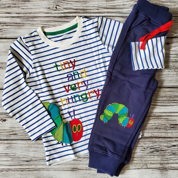 Eric Carle The Very Hungry Caterpillar Embroidered T-Shirt and Pants Set NWT - Picture 6 of 16